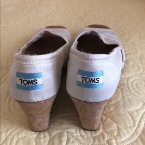 Toms white espadrilles with wedge heel